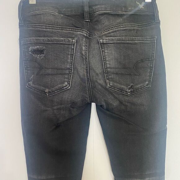 American Eagle Outfitters black Distressed Jeggings 2 - Picture 1 of 15